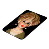 ヴィンテージレディーヘッド花瓶蒸し目大髪1960s マグネット (左側)