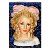 ヴィンテージレディーヘッド10代の花瓶ピンクボウ1960sカード (正面)