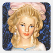 ヴィンテージレディーヘッド10代の花瓶ピンクボウ1960s スクエアシール (正面)