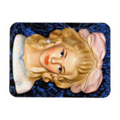 ヴィンテージレディーヘッド10代の花瓶ピンクボウ1960s マグネット (横)