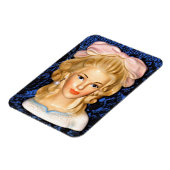 ヴィンテージレディーヘッド10代の花瓶ピンクボウ1960s マグネット (左側)