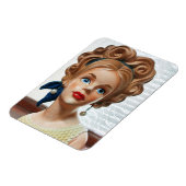 ヴィンテージレディーヘッド10代の花瓶ブーファントヘア1960s マグネット (左側)