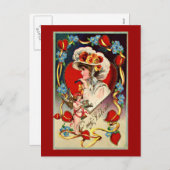 ヴィンテージレディーマイバレンタインポストカード シーズンポストカード (正面/裏面)