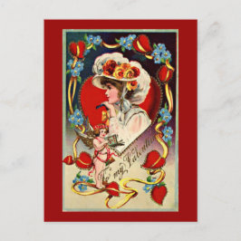 ヴィンテージレディーマイバレンタインポストカード シーズンポストカード