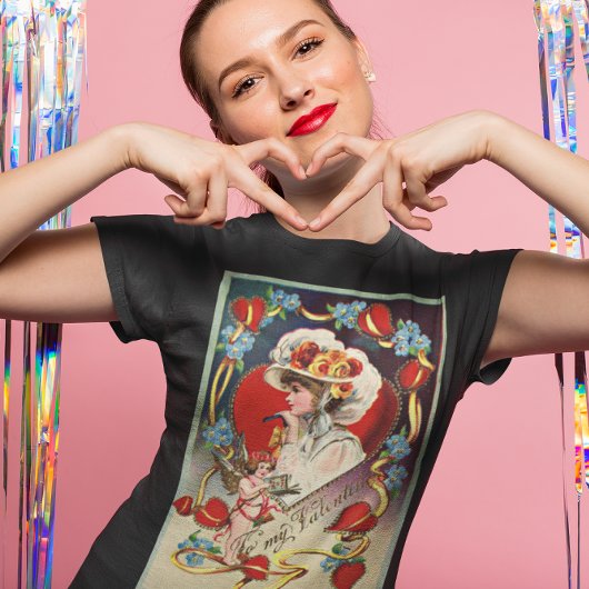 ヴィンテージレディーマイバレンタイン女子のTシャツ Tシャツ