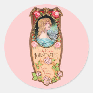 ヴィンテージレディーマリアン便器の水ラベル ラウンドシール