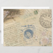 ヴィンテージレディーミュージックシートバラスクラップブック紙 (正面/裏面)