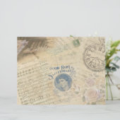 ヴィンテージレディーミュージックシートバラスクラップブック紙 (スタンド正面)