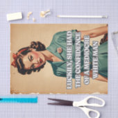 ヴィンテージレディ付き引用文自信デコページ紙 薄葉紙 (クラフト)