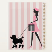 ヴィンテージレディ歩くブラックプードル プランナー手帳 (裏面)