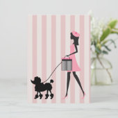 ヴィンテージレディ歩くブラックプードル 案内状 (スタンド正面)