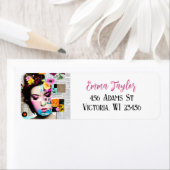 ヴィンテージレディ紙コラージュ新聞 ラベル (インサイチュ)