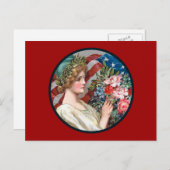 ヴィンテージレディ自由_葉書 ポストカード (正面/裏面)