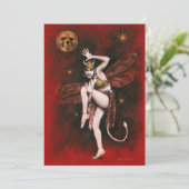 ヴィンテージレディ踊りデビルグリーティングカード サンキューカード (スタンド正面)
