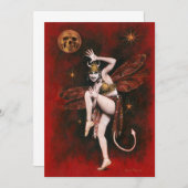 ヴィンテージレディ踊りデビルグリーティングカード サンキューカード (正面/裏面)