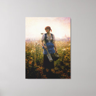 ヴィンテージレディ農家アットザフィールド キャンバスプリント
