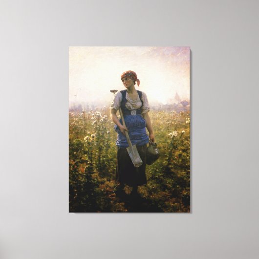ヴィンテージレディ農家アットザフィールド キャンバスプリント (正面)