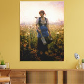 ヴィンテージレディ農家アットザフィールド キャンバスプリント (インサイチュ (リビング))