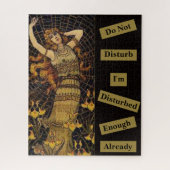 ヴィンテージレディ金ゴールドブラックスパイダーウェブを邪魔しない ジグソーパズル (縦)