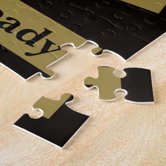 ヴィンテージレディ金ゴールドブラックスパイダーウェブを邪魔しない ジグソーパズル (側面)