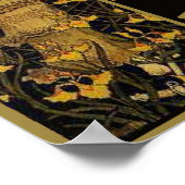 ヴィンテージレディ金ゴールドブラックスパイダーウェブを邪魔しない ポスター (角)