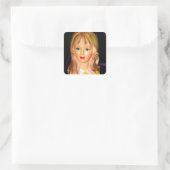 ヴィンテージレディ10代のヘッド花瓶 スクエアシール (バッグ)