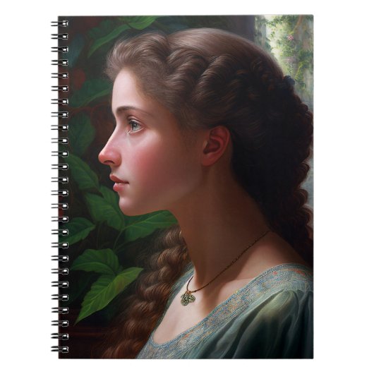 ヴィンテージレディ・イン・グリーン・レッド ノートブック (正面)