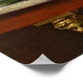 ヴィンテージレディ・イン・ピンク・オレンジ・ドレス&ピンク・ローズ ポスター (角)