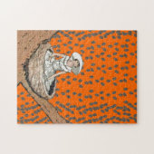 ヴィンテージレディ・イン・ホワイト・バードネスト葉 ジグソーパズル (横)