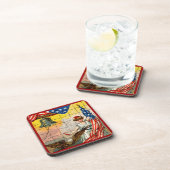 ヴィンテージレディ、イーグル、国旗とリバティベルモシアック コースター (右側)