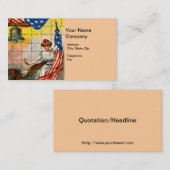 ヴィンテージレディ、イーグル、国旗とリバティベルモシアック 名刺 (正面/裏面)