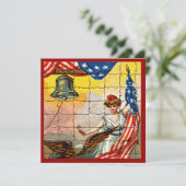 ヴィンテージレディ、イーグル、国旗とリバティベルモシアック 招待状 (スタンド正面)