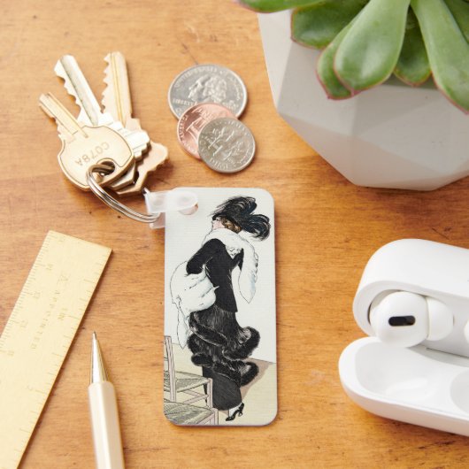 ヴィンテージレディ・オブ・ファッション、オート・オートクチュール・ファーコート キーホルダー (デスク)