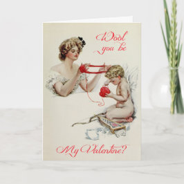 ヴィンテージレディ+キューピッドバレンタインバイハリソン・フィッシャー シーズンカード