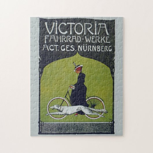 ヴィンテージレディ&ドッグイラストレーションアート ジグソーパズル (縦)