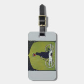 ヴィンテージレディ&ドッグ ラゲッジタグ (正面縦)