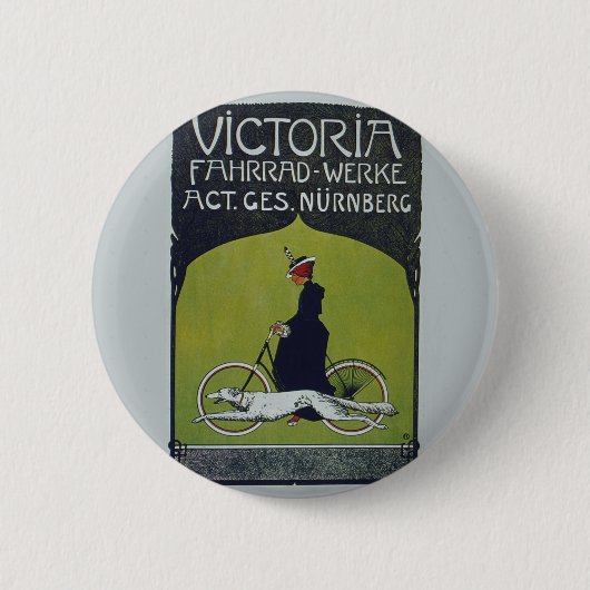 ヴィンテージレディ&ドッグ 缶バッジ (正面)