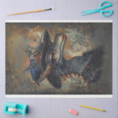 ヴィンテージレディ・ドラゴン・デコパージュ。 薄葉紙 (クラフト)