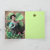 ヴィンテージレディ&ラッキーシャムロックスセントパトリックの日 カード (内部)