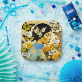 ヴィンテージレディ、蝶、花とインスパイアの ペーパープレート (パーティー)