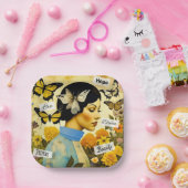 ヴィンテージレディ、蝶、花とインスパイアの ペーパープレート (パーティー)