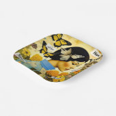 ヴィンテージレディ、蝶、花とインスパイアの ペーパープレート (傾斜あり)