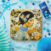 ヴィンテージレディ、蝶、花とインスパイアの ペーパープレート (パーティー)