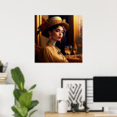 ヴィンテージレディIIIプリント、バリューポスター紙(マット) ポスター (ホームオフィス)