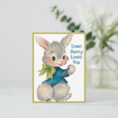 ヴィンテージレトロいくつかのバニーはあなたを愛している シーズンポストカード (スタンド正面)