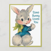 ヴィンテージレトロいくつかのバニーはあなたを愛している シーズンポストカード (正面)