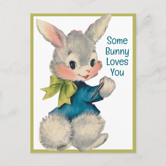 ヴィンテージレトロいくつかのバニーはあなたを愛している シーズンポストカード (正面)