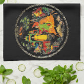 ヴィンテージレトロおとロシアのぎ話ファンタジーカラフル キッチンタオル (折り畳み)