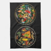 ヴィンテージレトロおとロシアのぎ話ファンタジーカラフル キッチンタオル (縦)