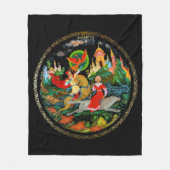 ヴィンテージレトロおとロシアのぎ話ファンタジーカラフル フリースブランケット (正面)
